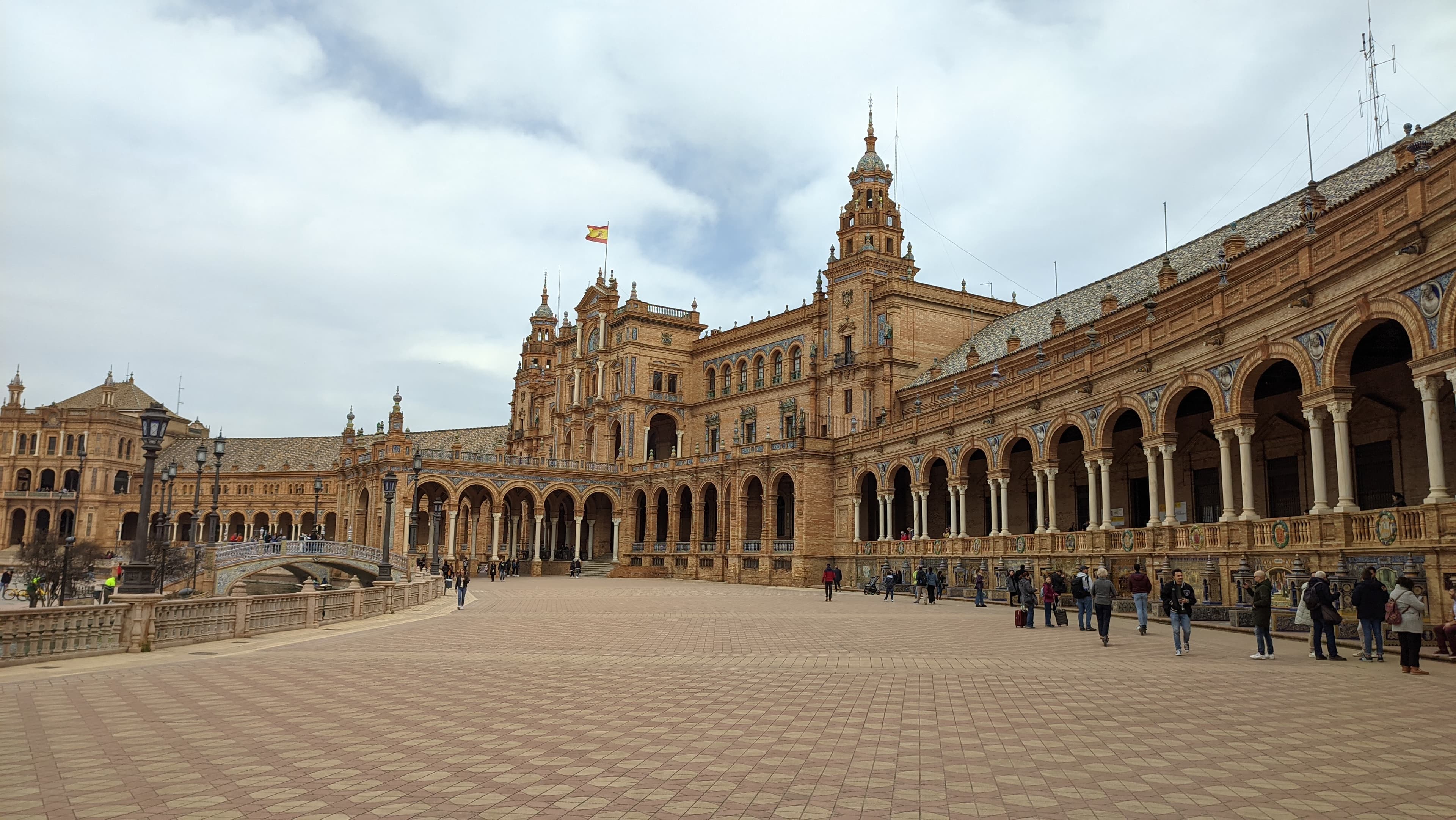 Runners through the historic streets of Seville during the marathon