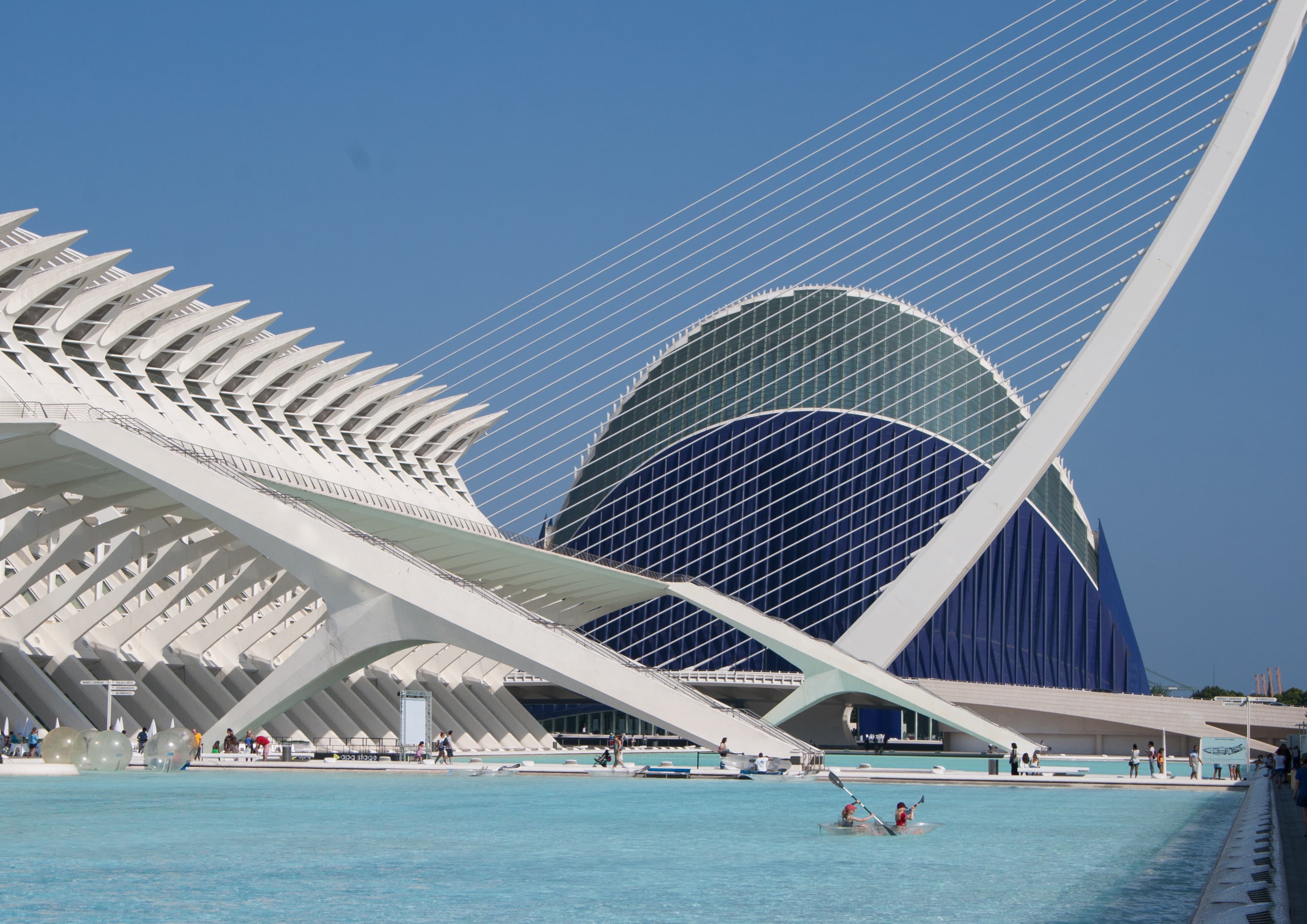 The Ciudad de las Artes y las Ciencias in Valencia, Spain, near the finish of the Valencia Marathon